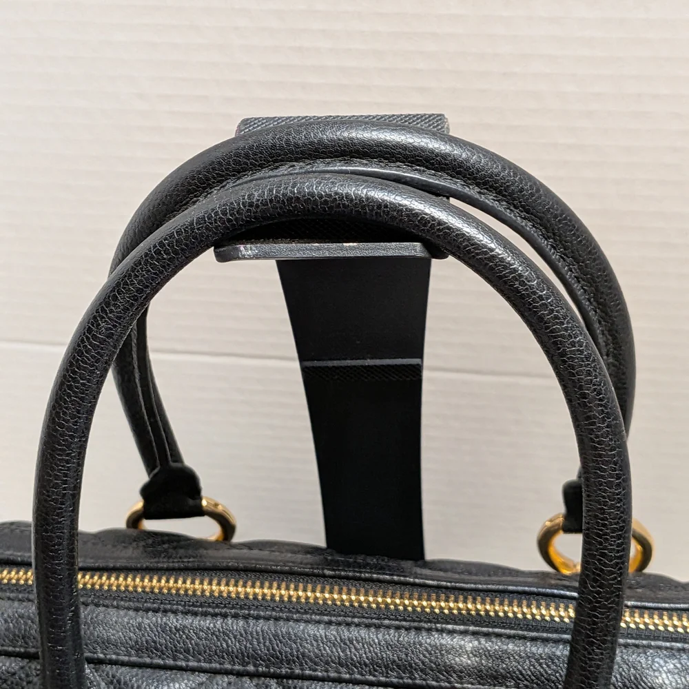 Metrocity Brand Black Quilted Satchel with Red and Mint Stripe - Picture 5 of 13